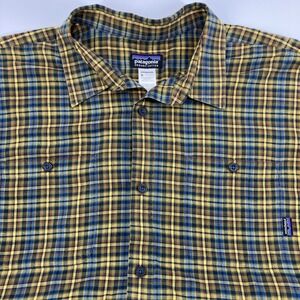 Patagonia Mens Organic Cotton Plaid Button-Down Shirt Long Sleeve Size XL